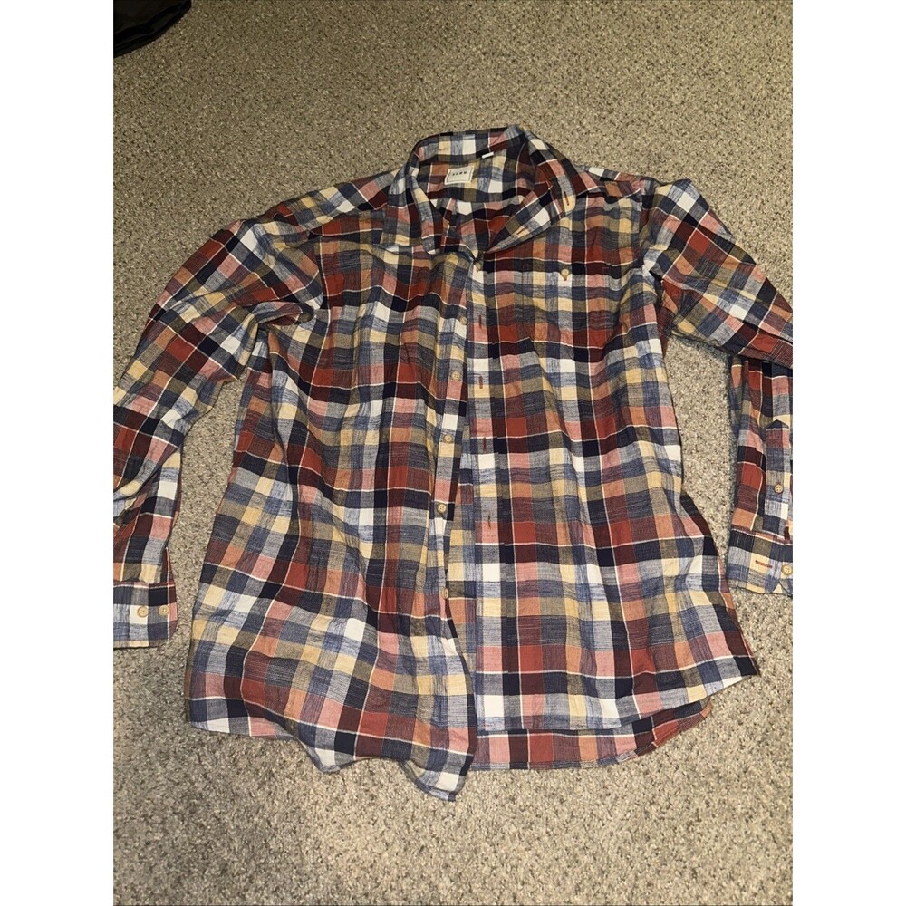 ROWM Long Sleeve Multicolor Plaid Button Down Shirt Men's Size X Large. Casual